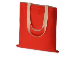 Разное Сумка для шопинга Twin двухцветная из хлопка, 180 г/м2, красный/натуральный