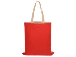 Разное Сумка для шопинга Twin двухцветная из хлопка, 180 г/м2, красный/натуральный