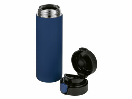 Waterline Вакуумная термокружка Waterline c кнопкой «Guard», 400 мл, тубус, темно-синий