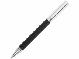 Lettertone Металлическая шариковая ручка "Bossy" с вставкой из эко-кожи, черный