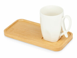 Eat&Bite Чайная пара с бамбуковым блюдцем "Deny", белый