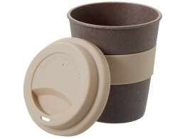 Разное Стакан с силиконовой крышкой "Cafe", beige