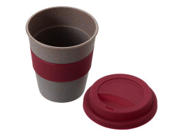 Разное Стакан с силиконовой крышкой "Cafe", burgundy