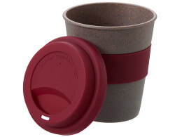 Разное Стакан с силиконовой крышкой "Cafe", burgundy