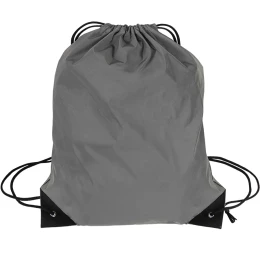 Happy gifts Рюкзак мешок с укреплёнными уголками Reflect, светоотражающий серый, 35*41 см, 100% полиэстер 