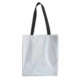 Happy gifts Сумка для покупок из полиэстера "Reflect"; светоотражающий серый; 38х42 см, длина ручек 70 см.