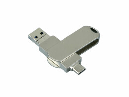 Разное Металлическая флешка для айфона 3 в 1 (i-flash_TYPEC_3_in_1.64.S, I= 64 Гб USB 3.0, Металлический корпус. Без перс.)