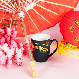 Happy gifts Кружка "Sweet" зеркало золото с прорезиненным покрытием, 350 мл, фарфор