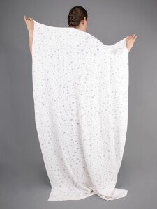 teplo Плед Snowspot Fluffy, белый с люрексом