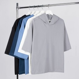 Manevr Футболка оверсайз унисекс с капюшоном Neofit, молочно-белая