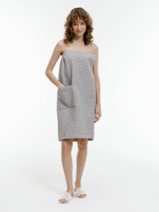 сделано в России Килт вафельный женский Onsen, светло-серый, единый размер