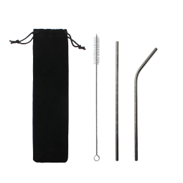 Разное Набор многоразовых трубочек Оnlycofer black (стальной)