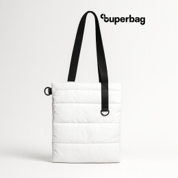 1 Шоппер Superbag Bubble, стёганый, с магнитной кнопкой (белый с черным)