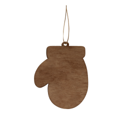 1 Ёлочная игрушка Варежка (белый с золотым )