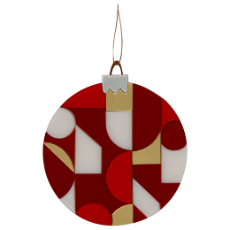 1 Ёлочное украшение Хундертвассер, коллекция ARTS`ME (красный с белым и с золотом)