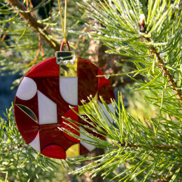 1 Ёлочное украшение Хундертвассер, коллекция ARTS`ME (красный с белым и с золотом)