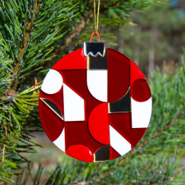 1 Ёлочное украшение Хундертвассер, коллекция ARTS`ME (красный с белым и с золотом)