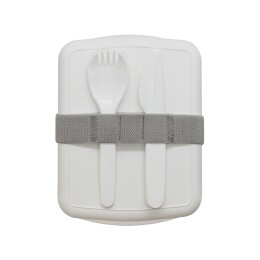 1 Ланч-бокс Lunch Green Line со столовыми приборами (белый)