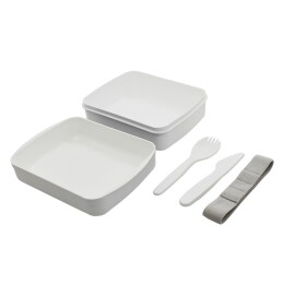 1 Ланч-бокс Lunch Green Line со столовыми приборами (белый)
