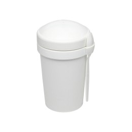 1 Ланч-бокс Cereal to go Green Line с ложкой (белый)