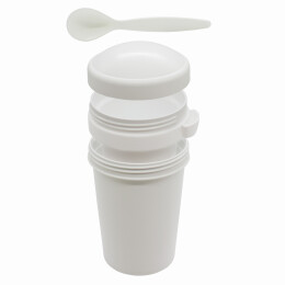 1 Ланч-бокс Cereal to go Green Line с ложкой (белый)