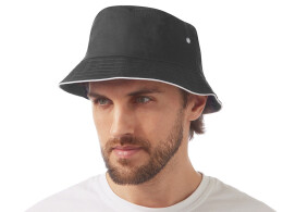 US Basic Панама с контрастной окантовкой , темно-серый/белый