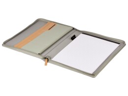 Lettertone Портфолио А4 из RPET на молнии "Harvey", 40 л FSC бумаги, серый