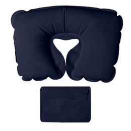 Happy gifts Подушка надувная дорожная WAY в футляре; синий; 43,5х27,5 см; твил; шелкография
