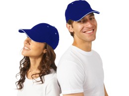 US Basic Бейсболка "New Castle" 6-ти панельная, кл синий/натуральный