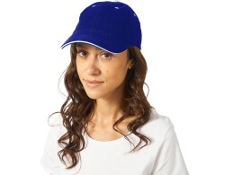 US Basic Бейсболка "New Castle" 6-ти панельная, кл синий/натуральный