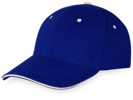 US Basic Бейсболка "New Castle" 6-ти панельная, кл синий/натуральный