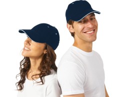 US Basic Бейсболка "New Castle" 6-ти панельная, т синий/белый