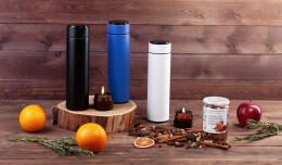 mid-oceangift Набор подарочный "Pleasure": термос "Финикс", специи черный