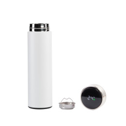 SOFTOUCH Термос "Бостон silver line" 500 мл с индикацией температуры, пудра белый