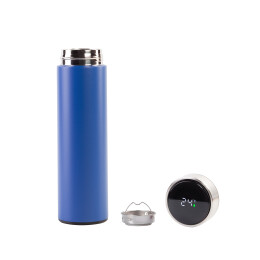 SOFTOUCH Термос "Бостон silver line" 500 мл с индикацией температуры, пудра синий