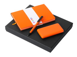 Разное Подарочный набор c блокнотом С2, ручкой и повербанком 10000 mAh, оранжевый