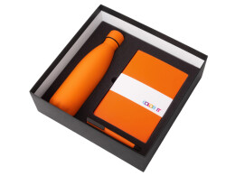 Разное Подарочный набор c блокнотом C1, ручкой и термобутылкой, оранжевый