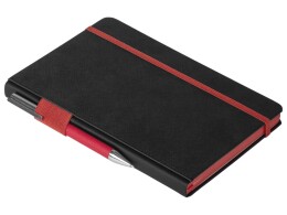 Lettertone Бизнес блокнот "Bossy" с ручкой, черный и красный