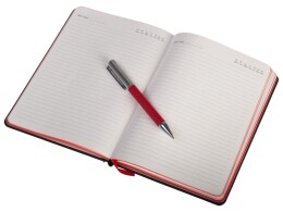 Lettertone Бизнес блокнот "Bossy" с ручкой, черный и красный