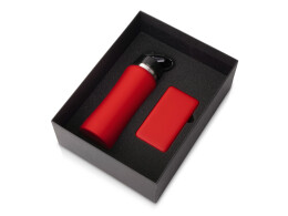 Разное Подарочный набор с бутылкой для воды и повербанком С1, 5000 mAh, красный