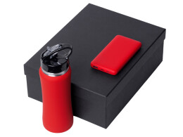 Разное Подарочный набор с бутылкой для воды и повербанком С2, 10000 mAh, красный