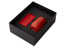 Разное Подарочный набор с термокружкой и повербанком С1, 5000 mAh, красный