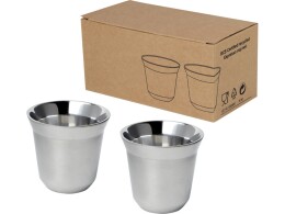 Разное Duo набор чашек для эспрессо из нержавеющей стали, сертифицированный согласно RCS, 80 мл - Серебряный