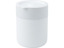 Разное Java керамическая кружка емкостью 330 мл с силиконовой оберткой и пластиковой крышкой - Белый