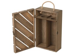 Разное Коробка подарочная из массива дерева для 2х бутылок