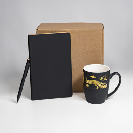 Happy gifts Набор подарочный ARISTOCRATIC: ежедневник, ручка, кружка; черный/золото