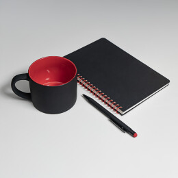 Happy gifts Набор подарочный FLAME: блокнот, ручка, кружка; черный/красный