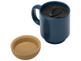 Разное Кружка Denpasar с пробковым дном и крышкой, цветная с двух сторон, бензиновый синий
