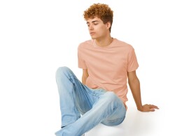 US Basic Футболка "Heavy Super Club" с боковыми швами, мужская, лососевый