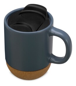 Разное Кружка Denpasar с пробковым дном и крышкой, цветная с двух сторон, антрацит